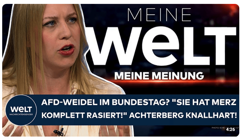 BERLIN: AfD-Weidel im Bundestag? „Sie hat Friedrich Merz komplett rasiert!“ Achterberg wird deutlich