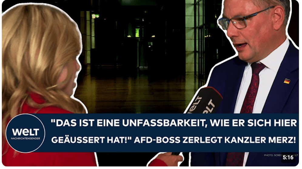 BUNDESTAG: „Das ist eine Unfassbarkeit, wie er sich hier geäußert hat“ AfD-Boss zerlegt Kanzler Merz