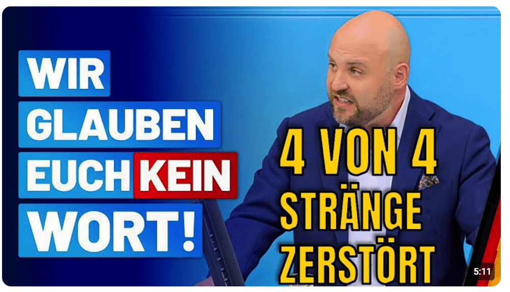 „Wir glauben euch kein Wort!“ Frohnmaier konfrontiert die Regierung mit Nord Stream