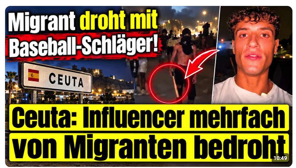 Ceuta: Jetzt wird spanischer Influencer mit Baseball-Schläger bedroht weil er kritisch berichtet
