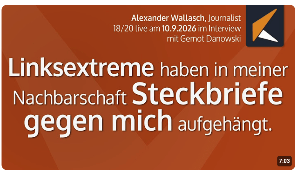 Alexander Wallasch: Steckbrieflich in der Nachbarschaft gesucht