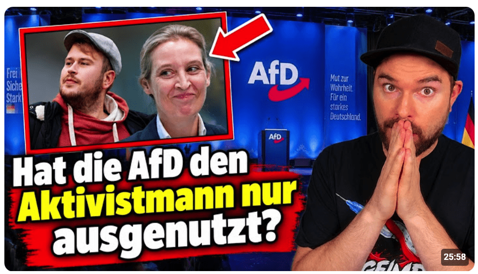 Hat die AfD den Aktivistmann nur ausgenutzt?