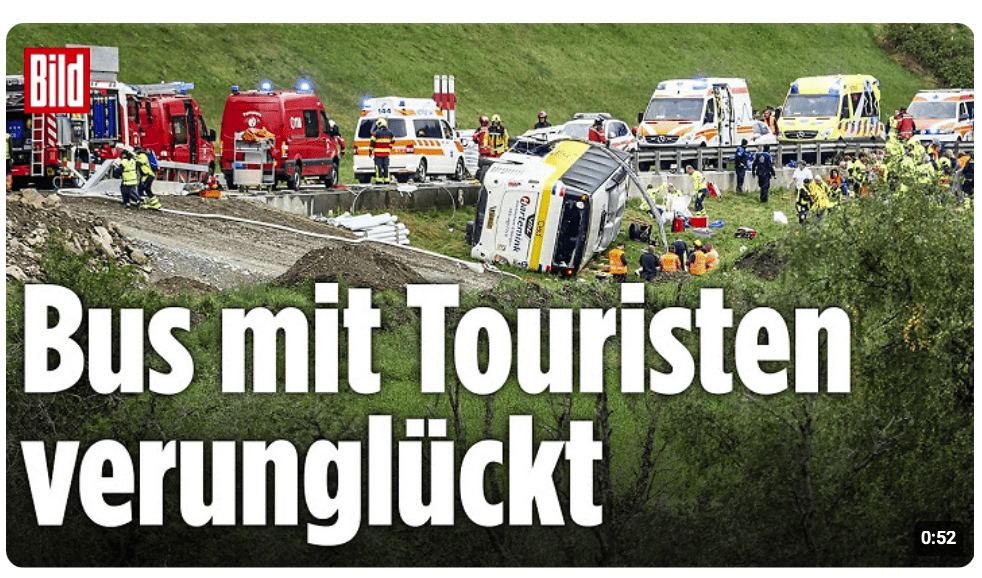 SCHWEIZ: Mehrere Tote bei Busunglück in den Alpen