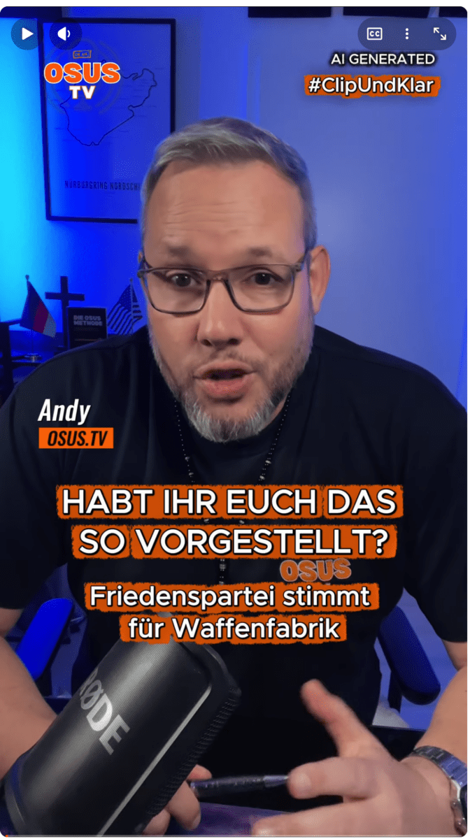 Wollt ihr das? Friedenspartei stimmt für Waffenfabrik