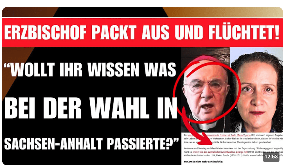 „TRUMP UND DIE AfD WERDEN DIE WAHRHEIT NOCH DIESES JAHR FINDEN!“ ERZBISCHOF FLIEHT NACH GESTÄNDNIS!