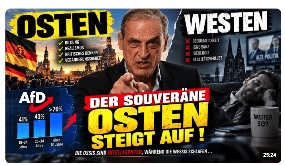 DER SOUVERÄNE OSTEN STEIGT AUF! Sind die Ossis intelligenter, während die Wessis schlafen?