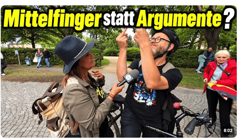 Linker stört Interview!  Hitzige Diskussion bei Demo gegen Merz von Projekt M1llion in Bielefeld!