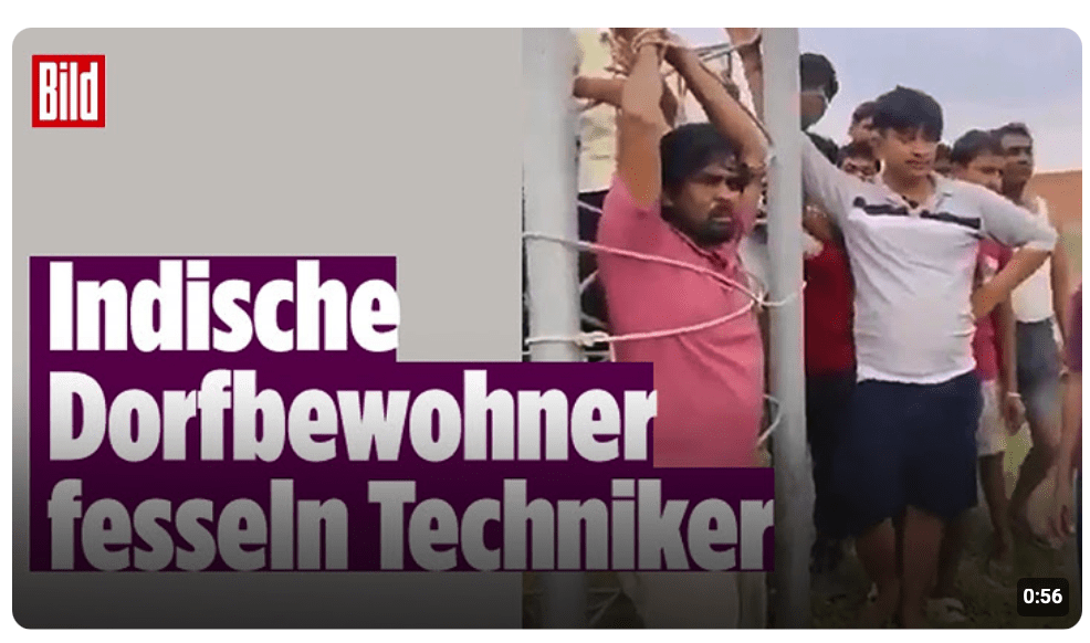 INDIEN: Techniker an Funkmast gefesselt – wegen schlechtem Internet