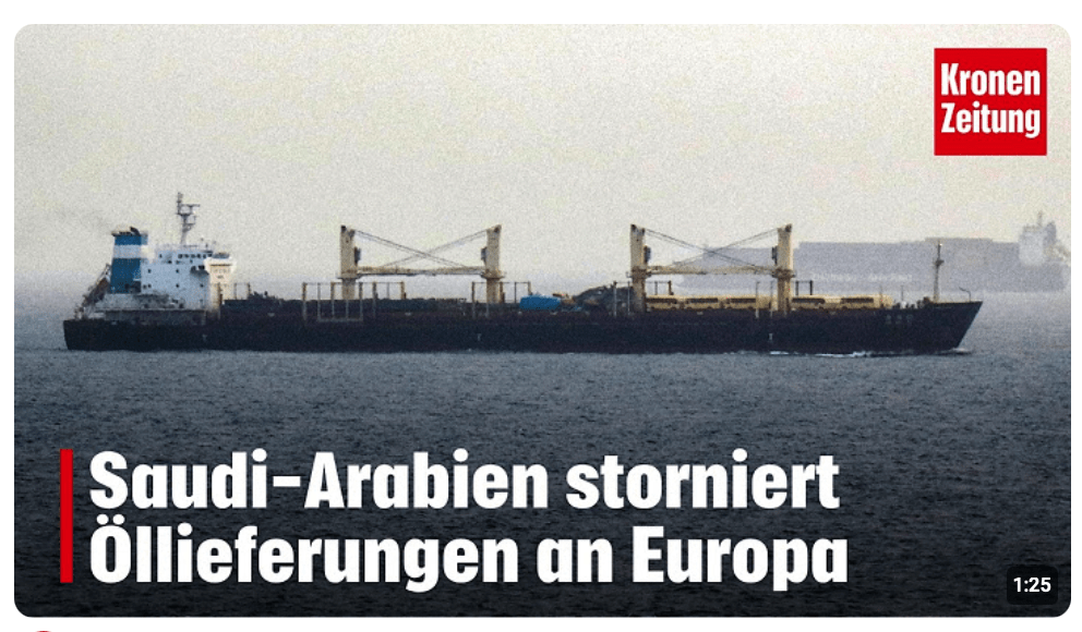 Saudi-Arabien storniert Öllieferungen an Europa I krone.tv NEWS