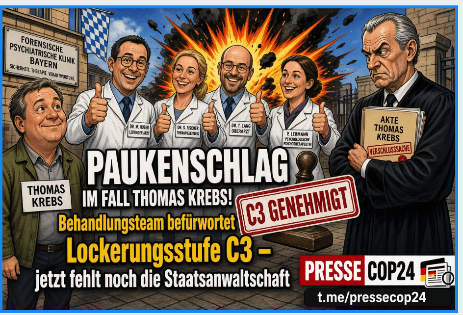 PAUKENSCHLAG IM FALL THOMAS KREBS! Behandlungsteam befürwortet Lockerungsstufe C3 – jetzt fehlt noch die Staatsanwaltschaft