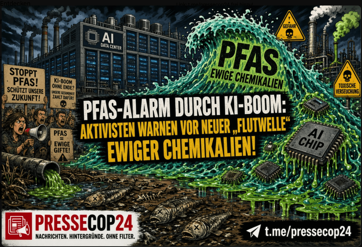 PFAS-ALARM DURCH KI-BOOM: Aktivisten warnen vor neuer „Flutwelle“ ewiger Chemikalien!