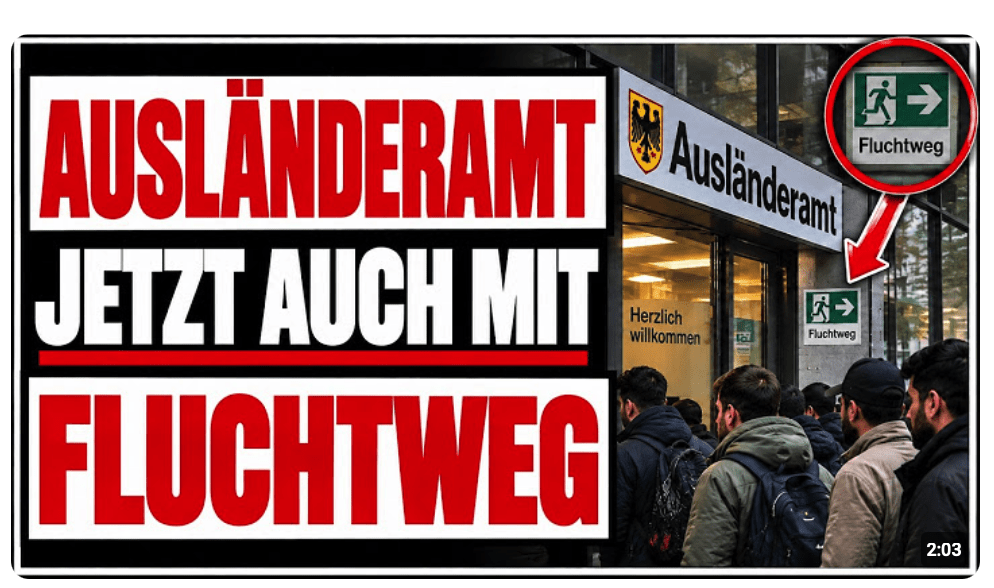 HERZLICH WILLKOMMEN in Deutschland – wo selbst das Ausländeramt einen Fluchtweg braucht!