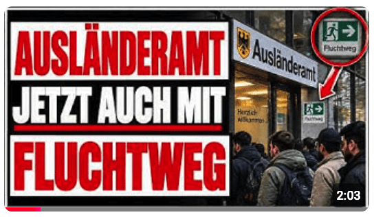 HERZLICH WILLKOMMEN in Deutschland – wo selbst das Ausländeramt einen Fluchtweg braucht!