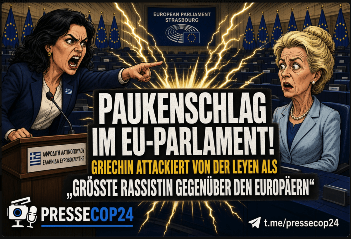 PAUKENSCHLAG IM EU-PARLAMENT! Griechin attackiert von der Leyen als „größte Rassistin gegenüber den Europäern“