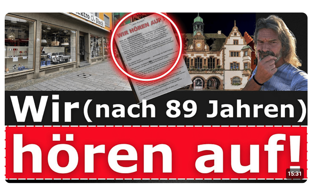 Links/Grüne machen Unternehmen das Leben zur Hölle – ein Laden der seit 89 Jahren exestiert hört auf