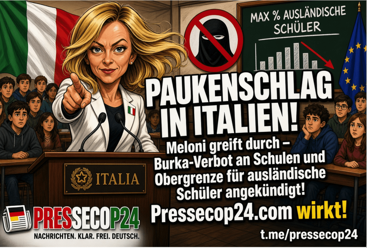 PAUKENSCHLAG IN ITALIEN! Meloni greift durch – Burka-Verbot an Schulen und Obergrenze für ausländische Schüler angekündigt!
