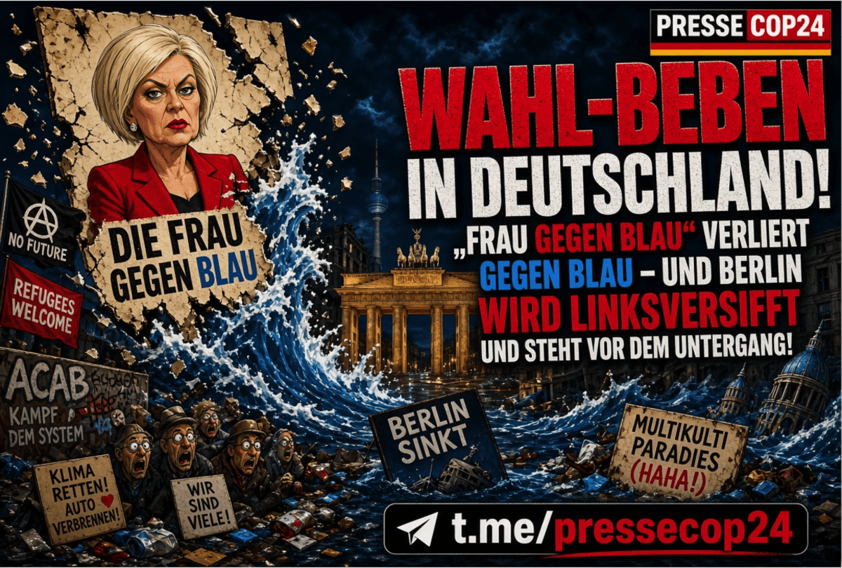 WAHL-BEBEN IN DEUTSCHLAND! „FRAU GEGEN BLAU“ VERLIERT GEGEN BLAU – UND BERLIN WIRD LINKSVERSIFFT UND STEHT VOR DEM UNTERGANG!