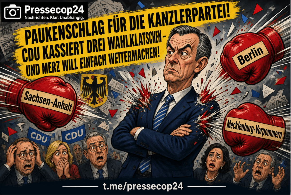 PAUKENSCHLAG FÜR DIE KANZLERPARTEI! CDU KASSIERT DREI WAHLKLATSCHEN – UND MERZ WILL EINFACH WEITERMACHEN!