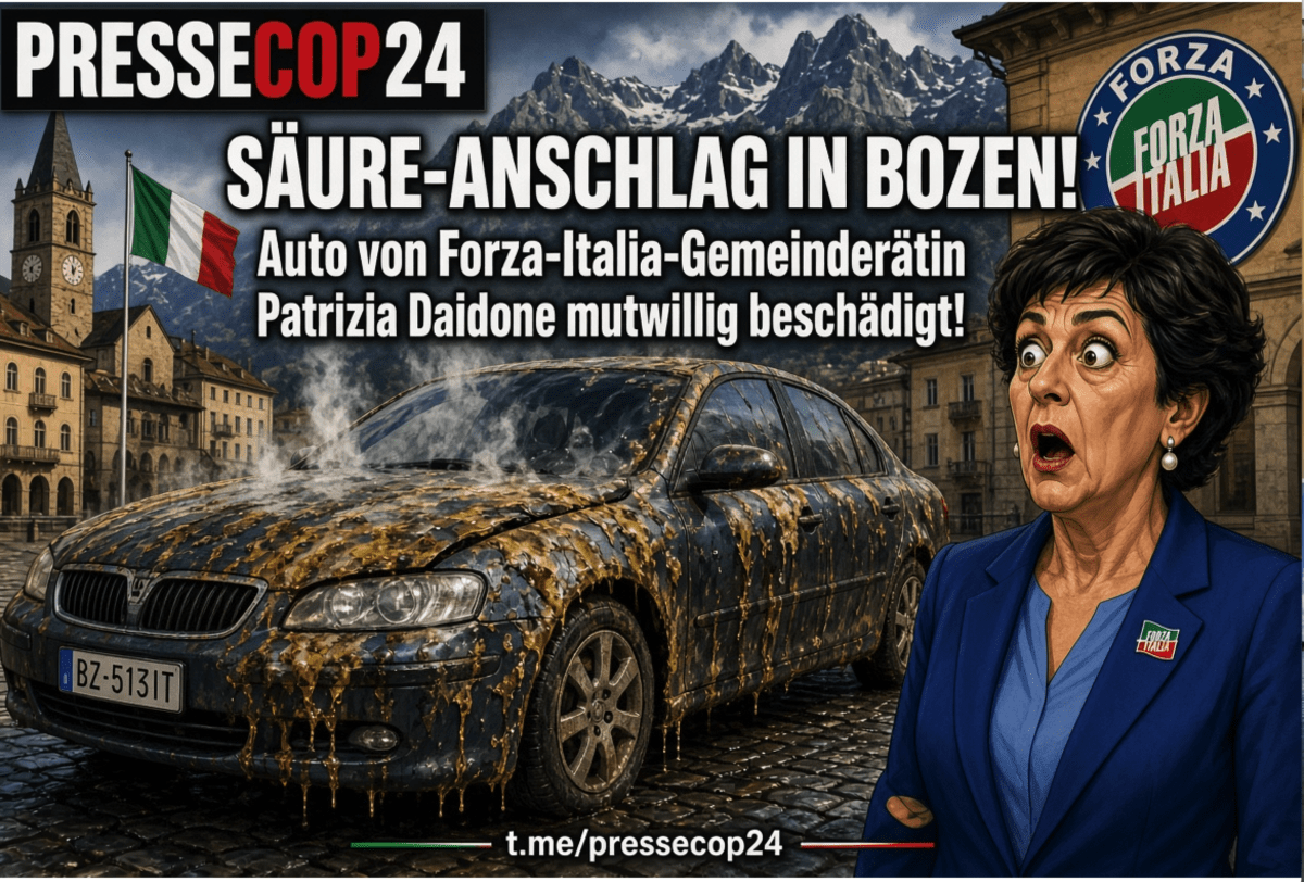 SÄURE-ANSCHLAG IN BOZEN! Auto von Forza-Italia-Gemeinderätin Patrizia Daidone mutwillig beschädigt!