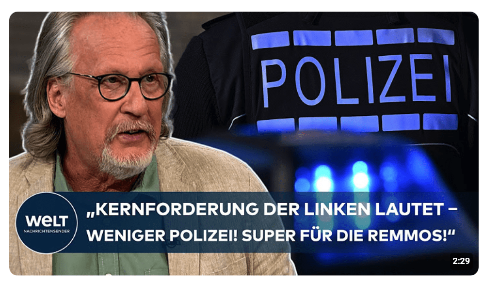 HARALD MARTENSTEIN ENTSETZT: – Linke-Forderungen zur Polizei spielen Clan-Bossen in die Hände