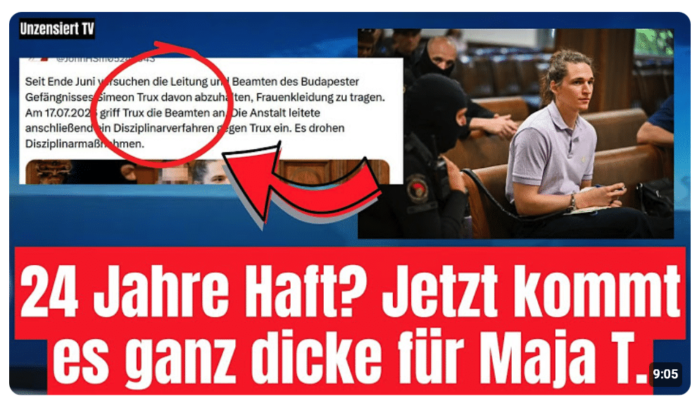 Dramatische Wendung im Fall Maja T. / Simeon Trux. Damit hätte keiner gerechnet! 