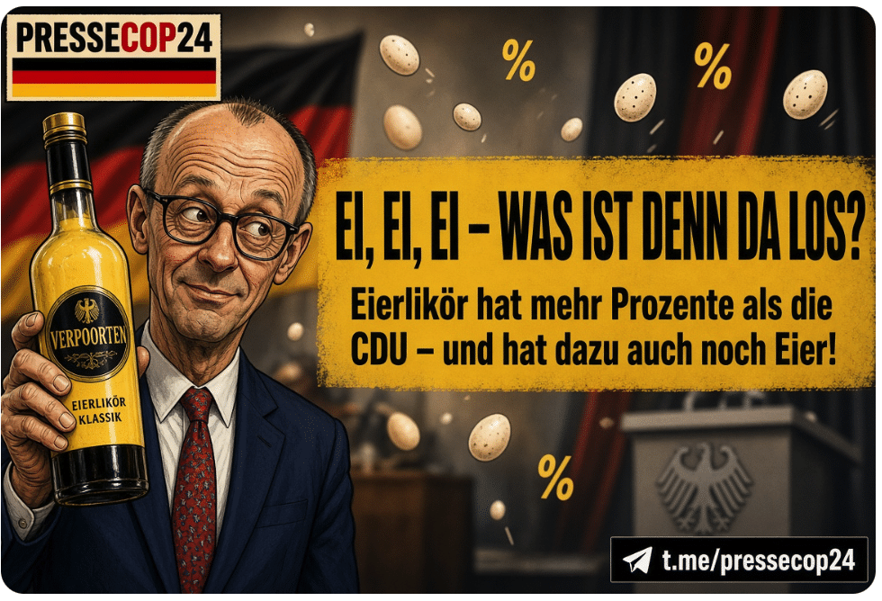 EI, EI, EI – WAS IST DENN DA LOS? Eierlikör hat mehr Prozente als die CDU – und hat dazu auch noch Eier!