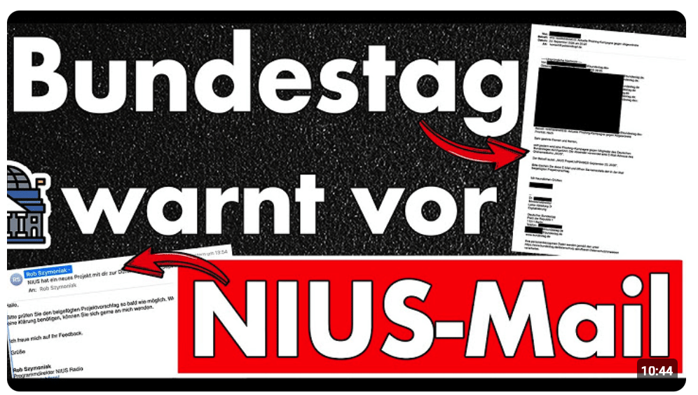 Bundestag warnt: Phishing-Mail von Nius-Adresse trifft 560 Abgeordnete – auch mich!
