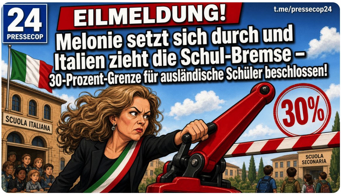 EILMELDUNG! Melonie setzt sich durch und Italien zieht die Schul-Bremse – 30-Prozent-Grenze für ausländische Schüler beschlossen!