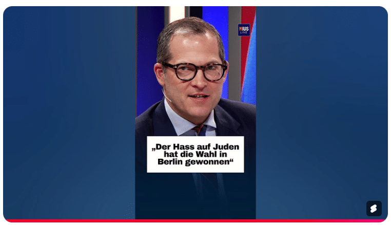 „Der Hass auf Juden hat die Wahl in Berlin gewonnen“ #nius #niuslive #nachrichten