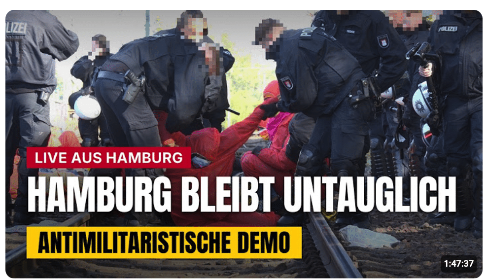 LIVE: Demo „Hamburg bleibt untauglich“ – Protest gegen Aufrüstung in Hamburg