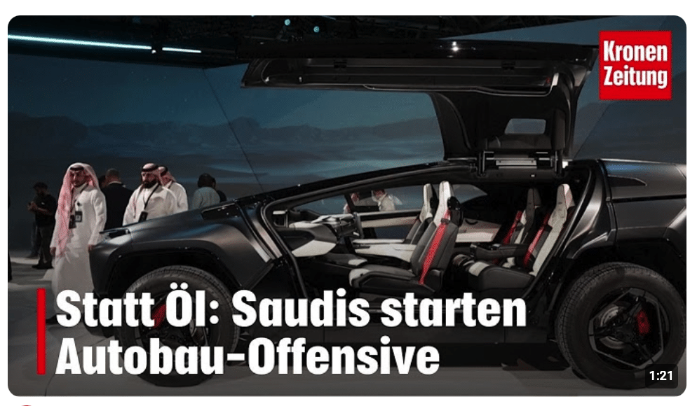 Statt Öl: Saudis starten Autobau-Offensive I krone.tv NEWS