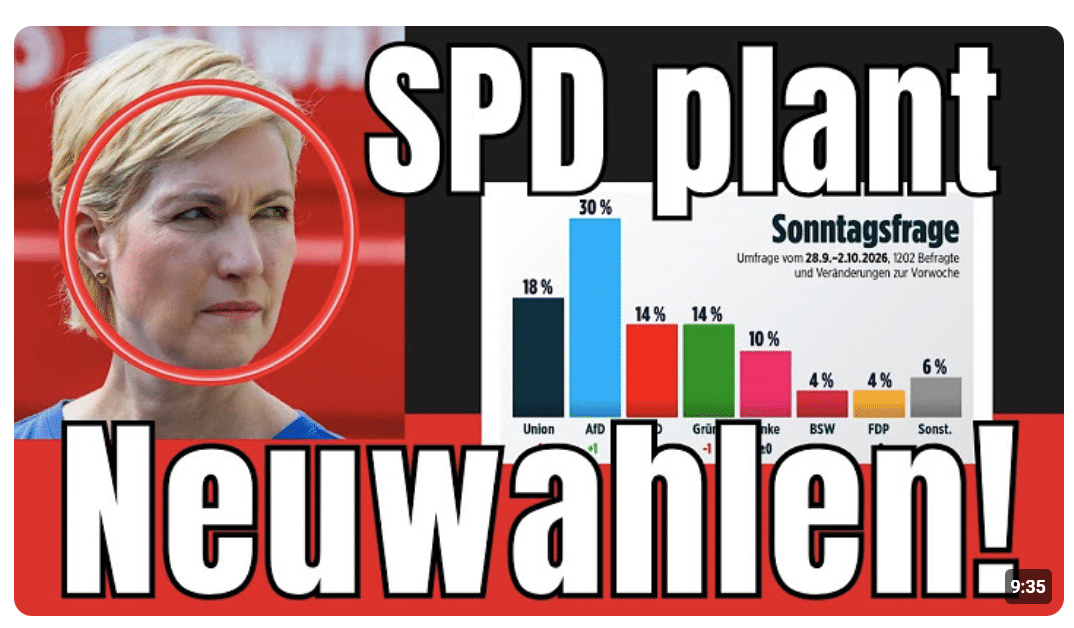 EIL: DAS ENDE DER UNION  AfD knackt 30% Panik vor Neuwahlen erfasst Berlin!
