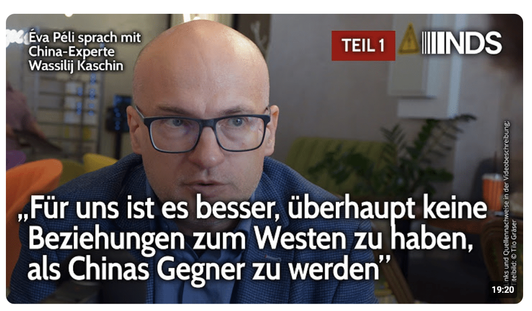 „Für uns ist es besser, keine Beziehungen zum Westen zu haben, als Chinas Gegner zu werden” Teil 1