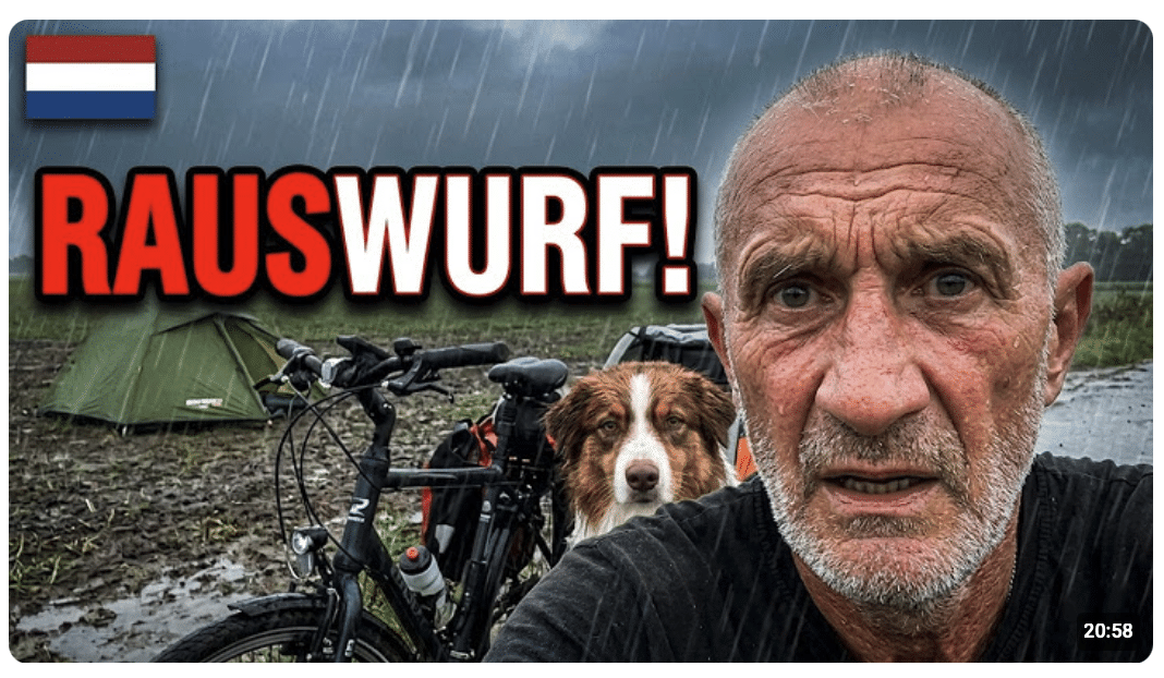 CAMPINGPLATZ-RAUSWURF!  Not-Zelten im Regen & Akku fast leer 