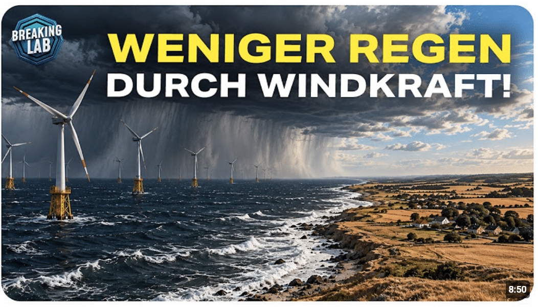 Neue Studie: Offshore-Windkraft sorgt für 15% weniger Regen!