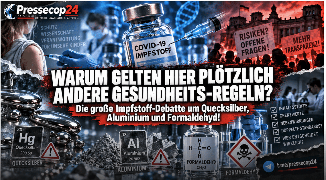 WARUM GELTEN HIER PLÖTZLICH ANDERE GESUNDHEITS-REGELN? Die große Impfstoff-Debatte um Quecksilber, Aluminium und Formaldehyd! In der Natur verboten im Mensch erlaubt!