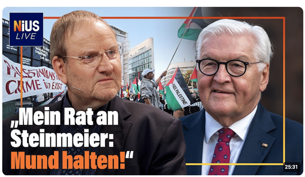 Gaza-Gedenken vom Bundespräsident: „Mein Rat an Steinmeier: Mund halten!“