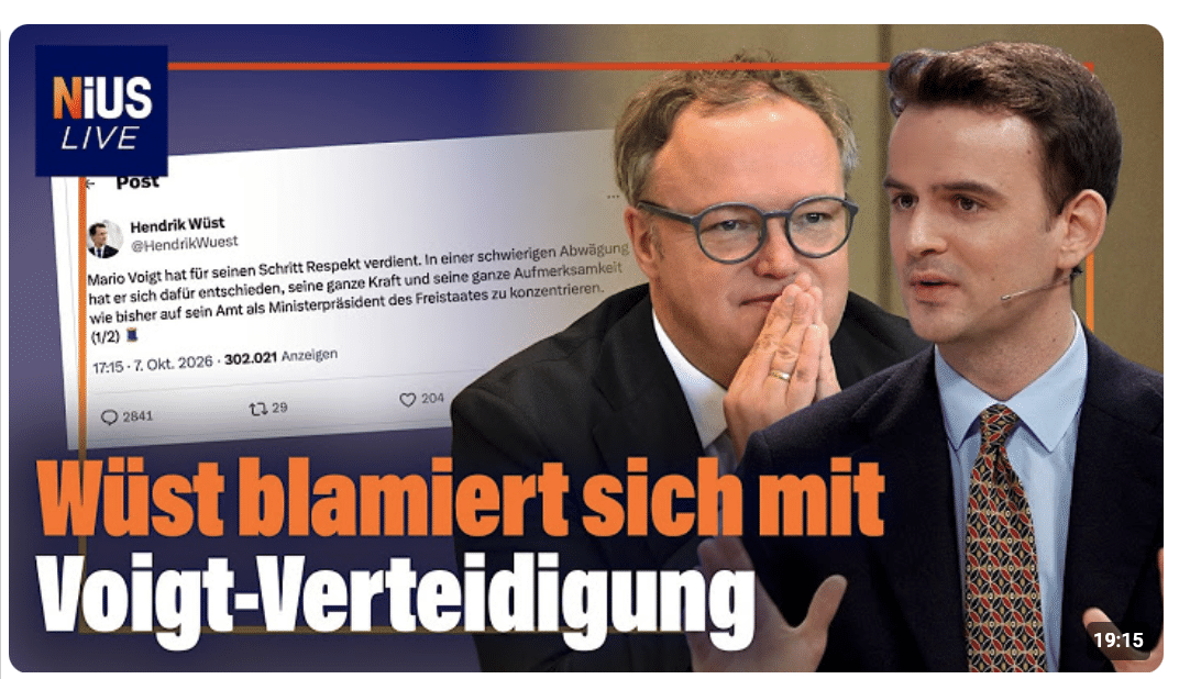 Voigt zieht Klage zurück: Wüst blamiert sich mit Voigt-Verteidigung I NIUS Live