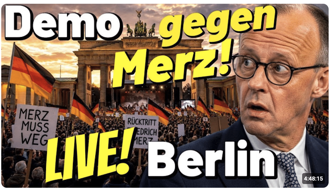 LIVE  DEMO gegen Friedrich Merz Berlin! Protest & Umzug Projekt M1llion für Kanzler Rücktritt