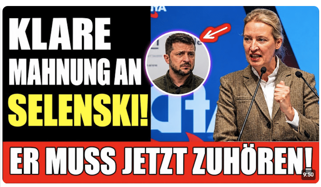 WEIDEL MIT KLARER ANSAGE AN SELENSKYJ – „DAS WERDEN WIR ZURÜCKFORDERN!“