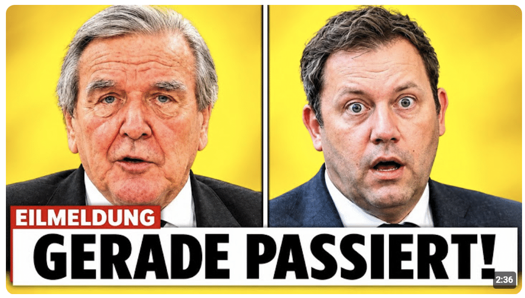 Schröder verkündet UNFASSBARES über Klingbeil!