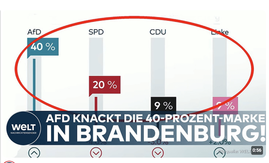 BEBEN IM OSTEN: AfD erreicht 40 Prozent in Brandenburg! SPD und Union verlieren massiv an Boden!