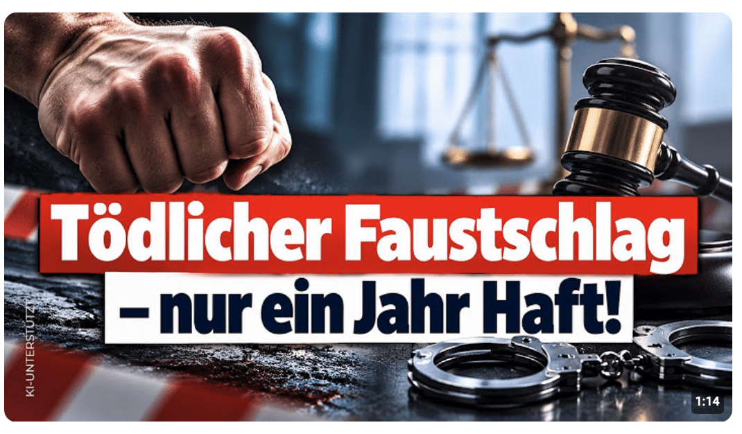 Tödlicher Faustschlag durch Migrant – nur ein Jahr Haft!