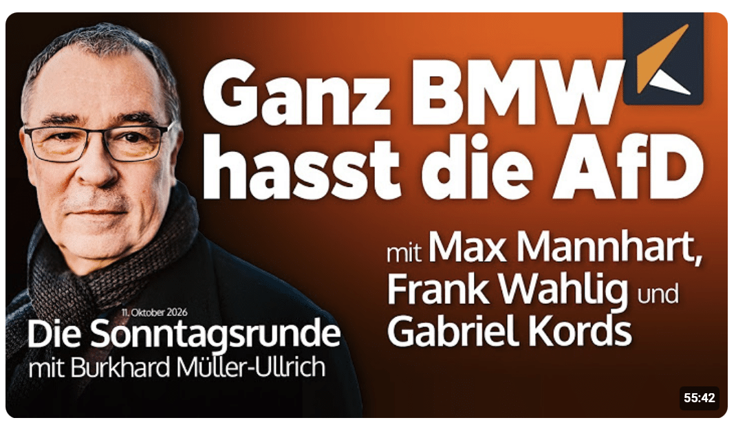 Die Sonntagsrunde mit Burkhard Müller-Ullrich: Ganz BMW hasst die AfD