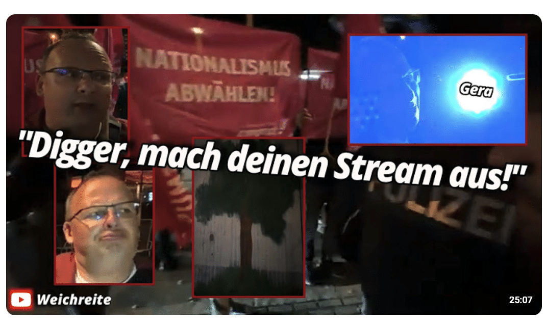 „Schmeißt sich hin, als hätt ich ihm was getan!“ Montagsprotest & Campact! Gegendemo Gera 5.10.26