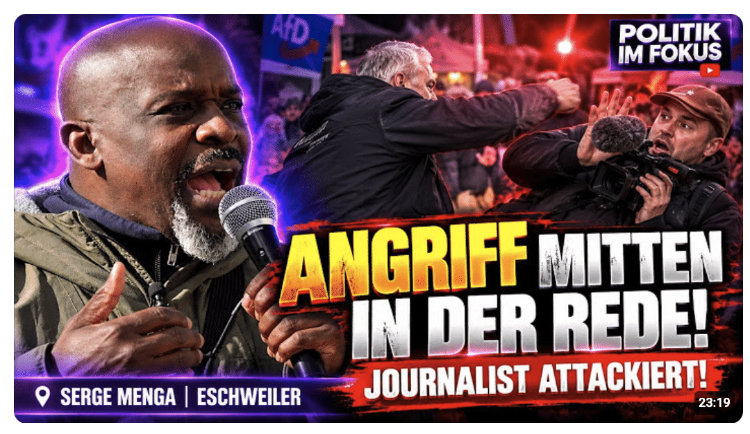Serge Menga AfD Kundgebung Eschweiler Angriff + Rede