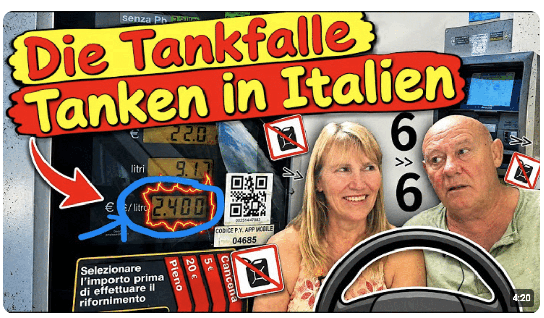 So hat uns ein Tankwart reingelegt – Tanken in Italien: Das sollte man wissen, Italien, Teil 2