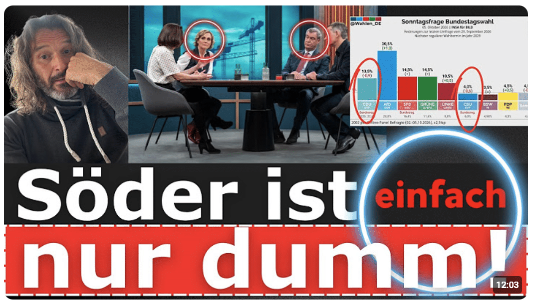 Der 4 Prozent Heini aus Bayern, mit seinem infantilem lachen ist einfach nur noch ein Witz…