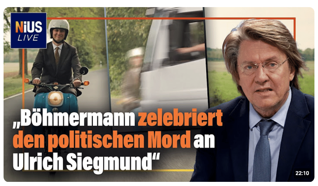 „Jan Böhmermann zelebriert den politischen Mord an Ulrich Siegmund“ | NIUS Live