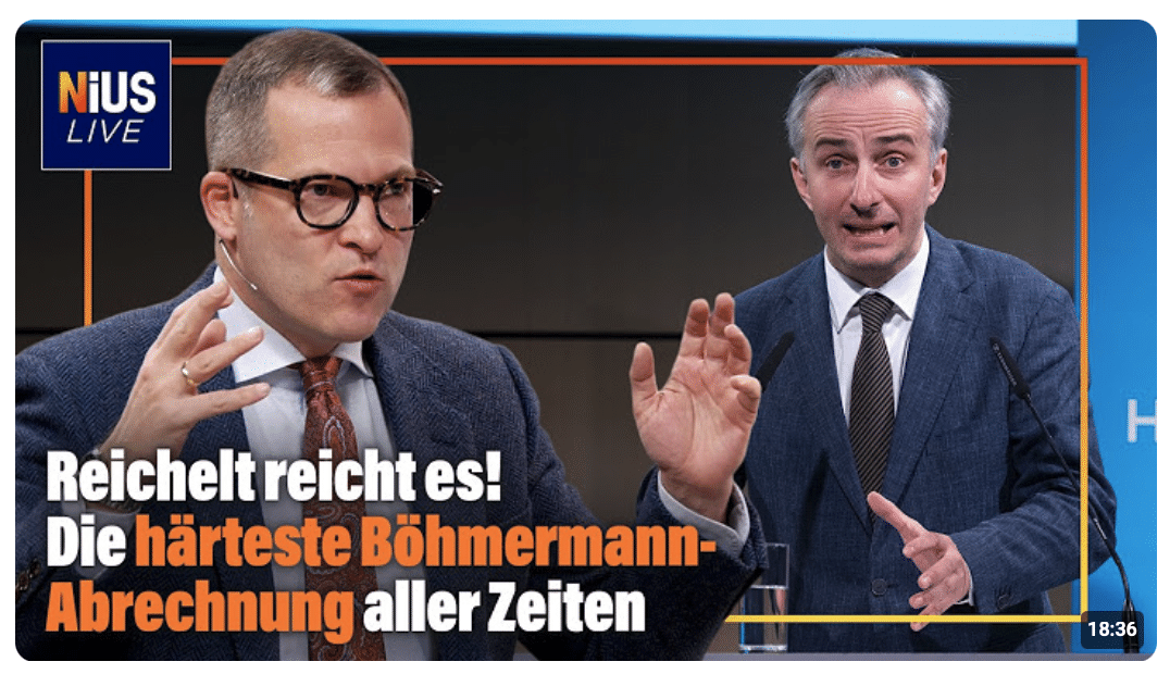 Reichelt: „Böhmermann und das ZDF sind die Anstalt des politischen Mordes“ | NIUS Live